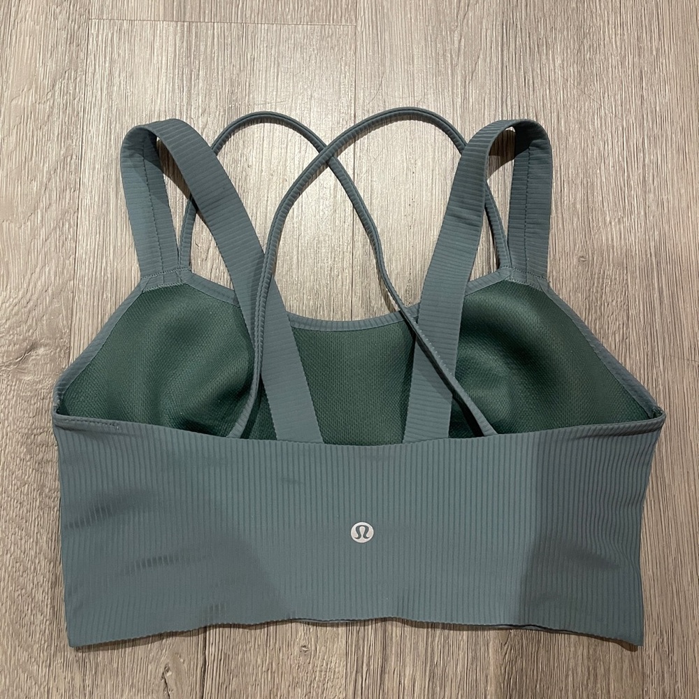 lululemon athletica 8 D/DD Double-Strap Ribbed Sports Bra in Moss Green - Picture 7 of 7